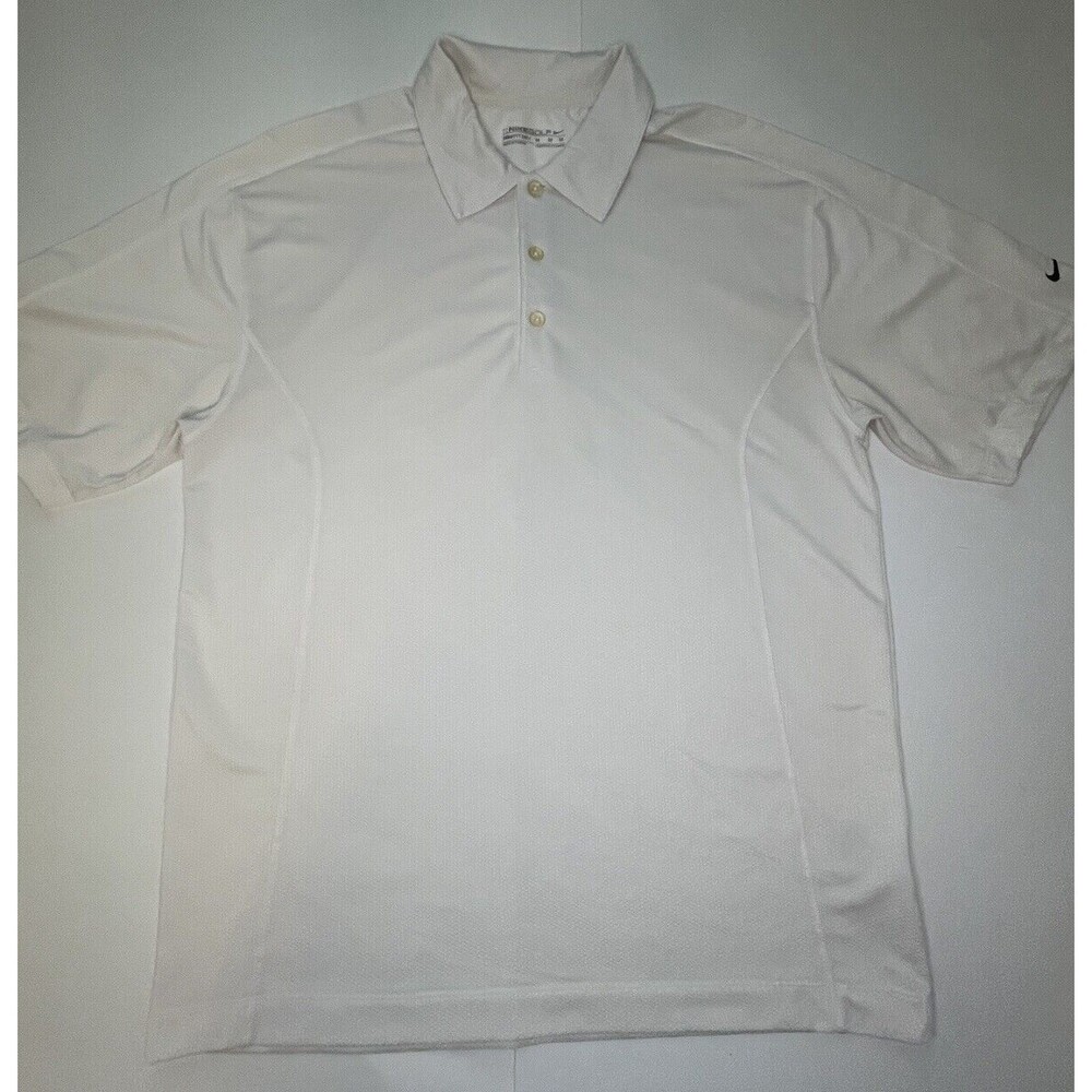Nike Golf Dri-Fit White Polo Shirt Men’s Med Indian Hills Country Club Logo